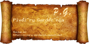 Piváry Gardénia névjegykártya